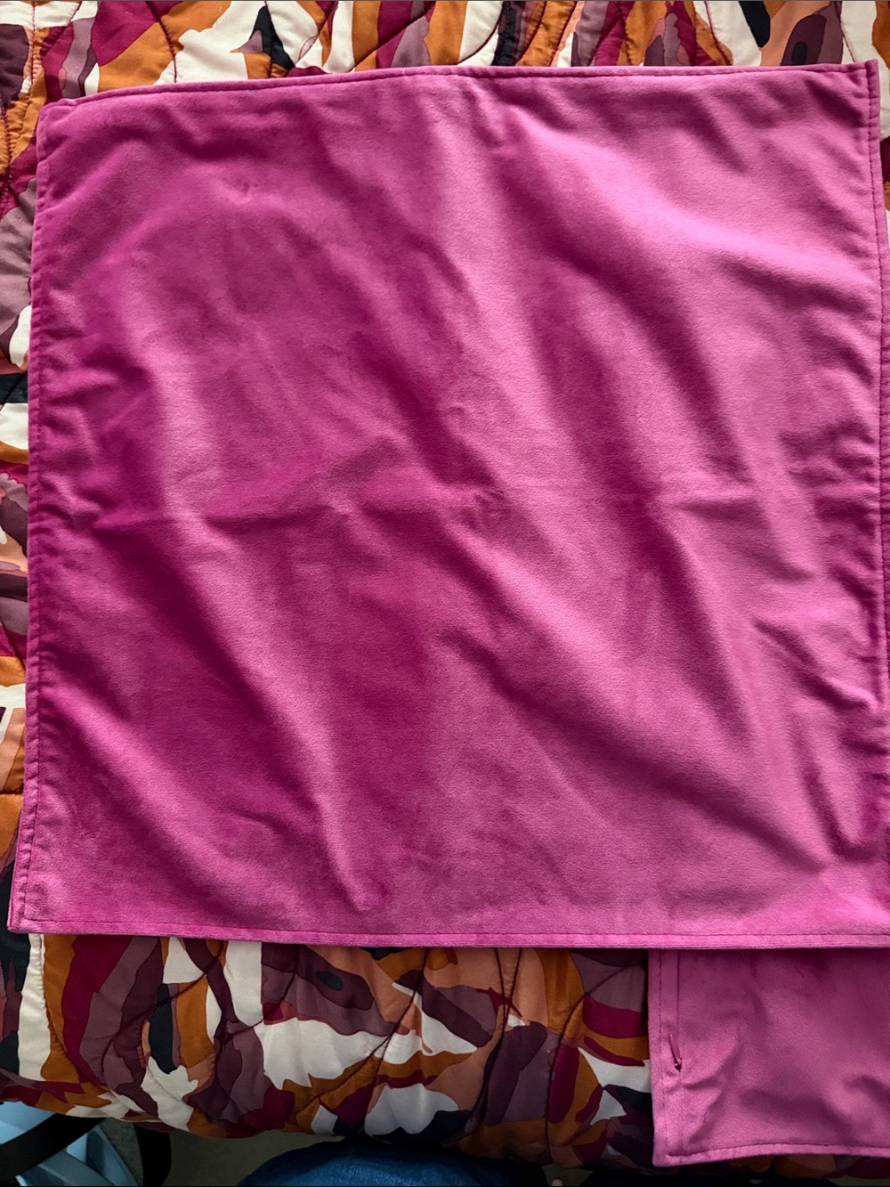 Set of 2 Hot Pink Velvet Throw Pillow Covers 18” x 18” - Picture 6 of 8